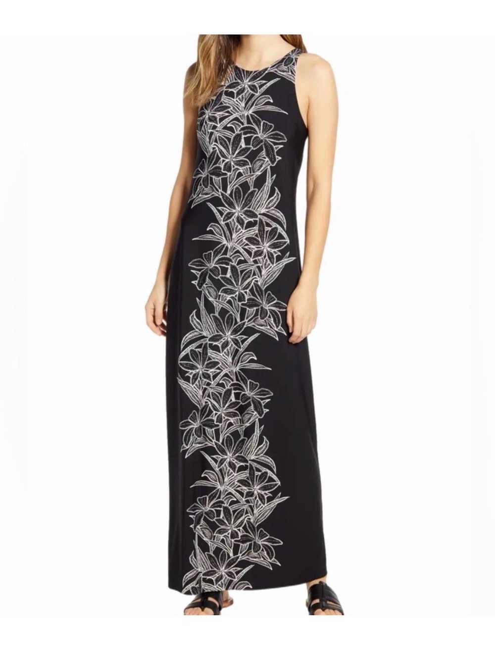 Tommy Bahama black maxi dress- Midnight Bloom